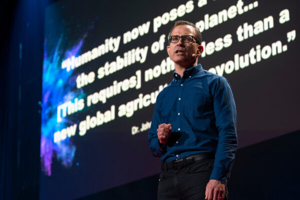 Bruce at TED 1 Bruce Friedrich speaks during Fellows Session at TED2019: Bigger Than Us. April 15 - 19, 2019, Vancouver, BC, Canada. Photo: Ryan Lash / TED